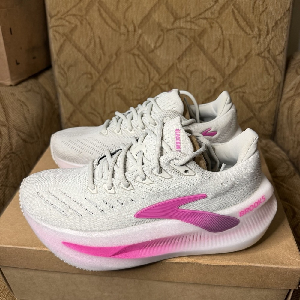 Brooks Glycerin Max 2 Grey Pink White 1204681B048 Women Size 8.5 Running Shoes - Picture 1 of 9
